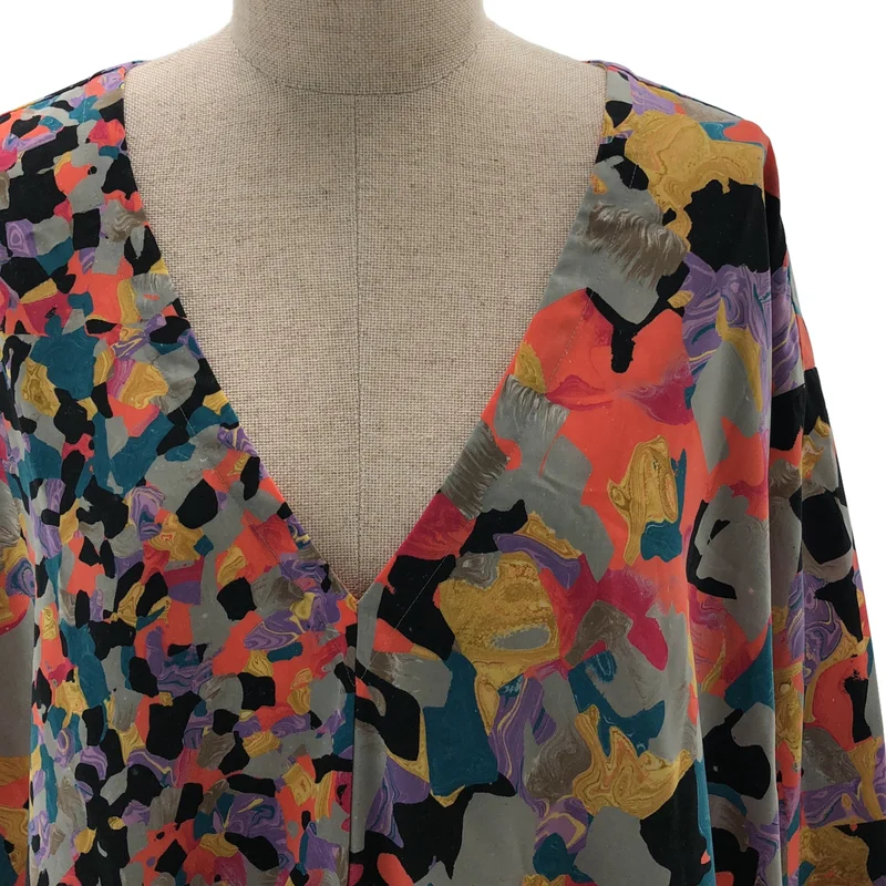 ISSEY MIYAKE / イッセイミヤケ | 2020AW | 総柄 Vネックワンピース IM03FT068 | 2 | レディース