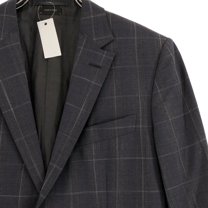 Ermenegildo Zegna / エルメネジルドゼニア | COUTURE ウール シルク チェック テーラードジャケット | 48 | メンズ
