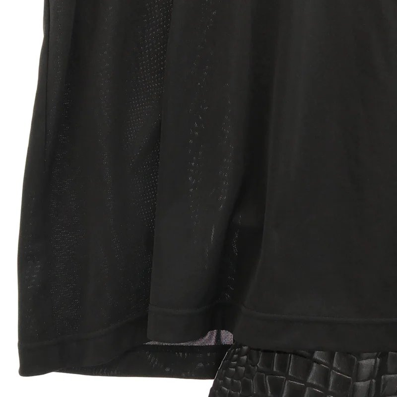 COMME des GARCONS HOMME PLUS / コムデギャルソンオムプリュス | 2019AW | フェイクレザー クロコ 型押し ドッキングTシャツ | L | メンズ