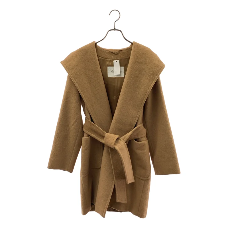 Max Mara / マックスマーラ | RIALTO / リアルト キャメル ベルテッド コート フーディ | 38 | レディース