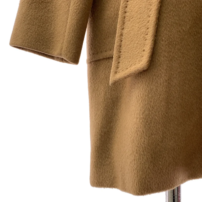 Max Mara / マックスマーラ | RIALTO / リアルト キャメル ベルテッド コート フーディ | 38 | レディース