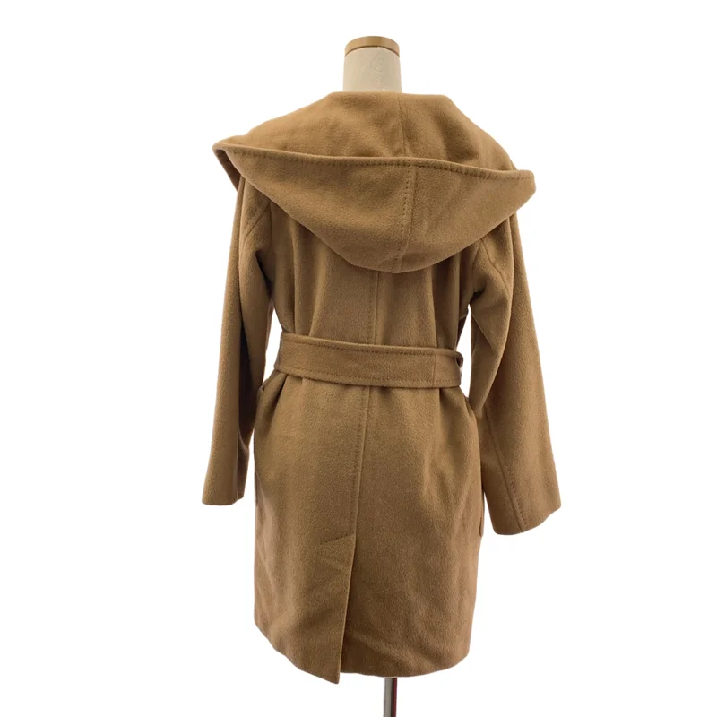 Max Mara / マックスマーラ | RIALTO / リアルト キャメル ベルテッド コート フーディ | 38 | レディース