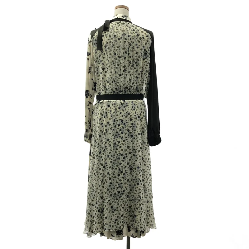 sacai / サカイ | 総柄 プリーツ ボリューム ドレス ワンピース | 2 | レディース