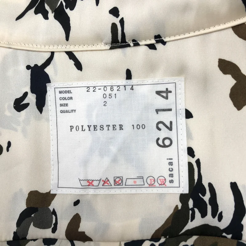 sacai / サカイ | 総柄 プリーツ ボリューム ドレス ワンピース | 2 | レディース