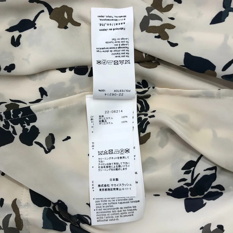 sacai / サカイ | 総柄 プリーツ ボリューム ドレス ワンピース | 2 | レディース