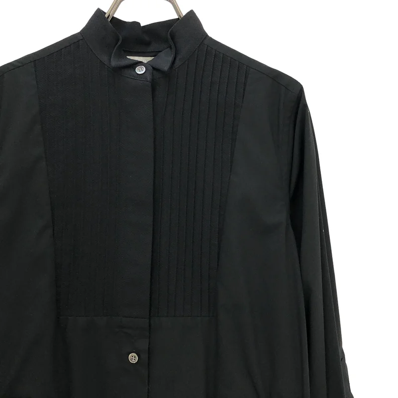 sacai / サカイ | コットン 異素材切り替え プリーツ シャツワンピース | 1 | レディース