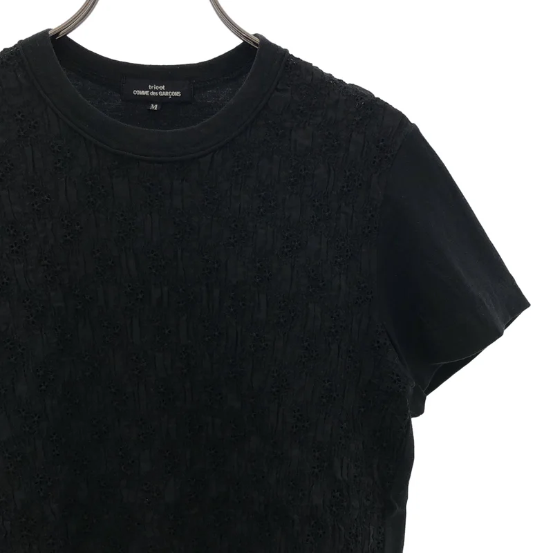 tricot COMME des GARCONS / トリココムデギャルソン | 2015SS | コットン ギャザー エンブロイダリー Tシャツ | M | レディース