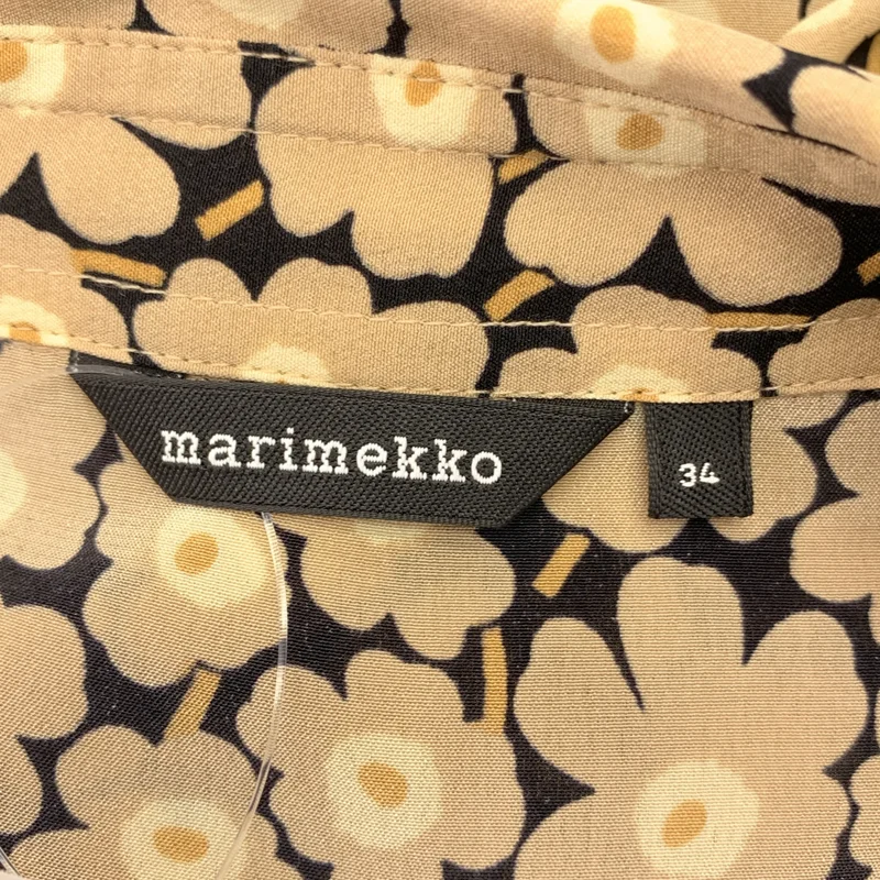 marimekko / マリメッコ | BETTINA PIKKUINEN UNIKKO シルク ウニッコ シャツワンピース | 34 | レディース