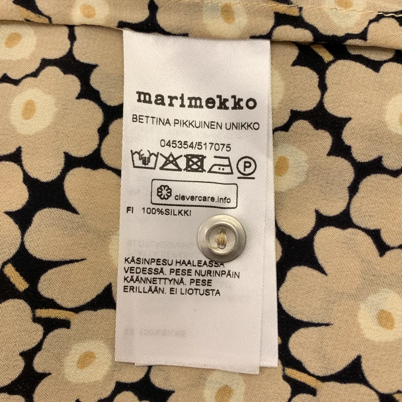 marimekko / マリメッコ | BETTINA PIKKUINEN UNIKKO シルク ウニッコ シャツワンピース | 34 | レディース