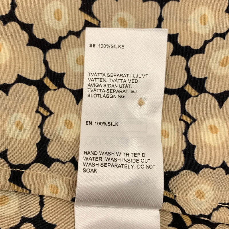 marimekko / マリメッコ | BETTINA PIKKUINEN UNIKKO シルク ウニッコ シャツワンピース | 34 | レディース