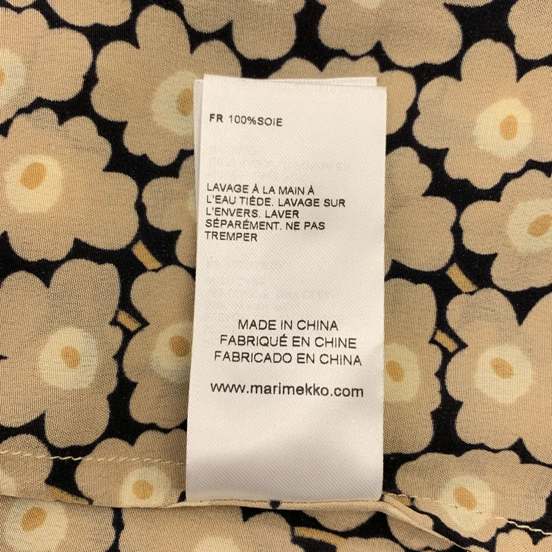 marimekko / マリメッコ | BETTINA PIKKUINEN UNIKKO シルク ウニッコ シャツワンピース | 34 | レディース