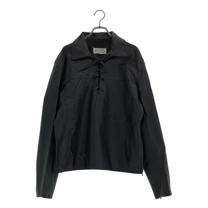 Maison Margiela / メゾンマルジェラ | 2021AW | レースアップ プルオーバー レザー ジャケット | 46 | メンズ