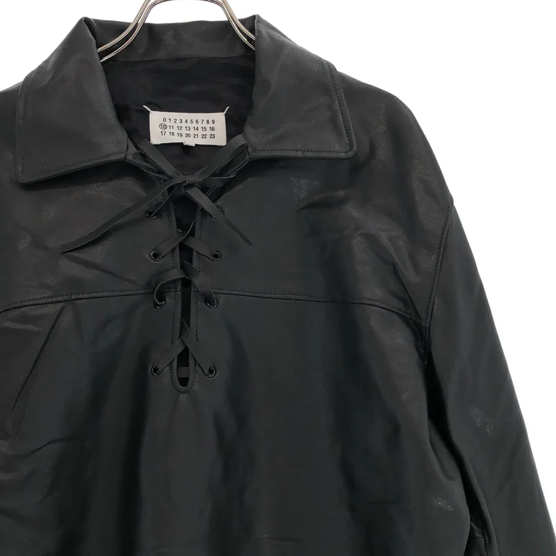 Maison Margiela / メゾンマルジェラ | 2021AW | レースアップ プルオーバー レザー ジャケット | 46 | メンズ