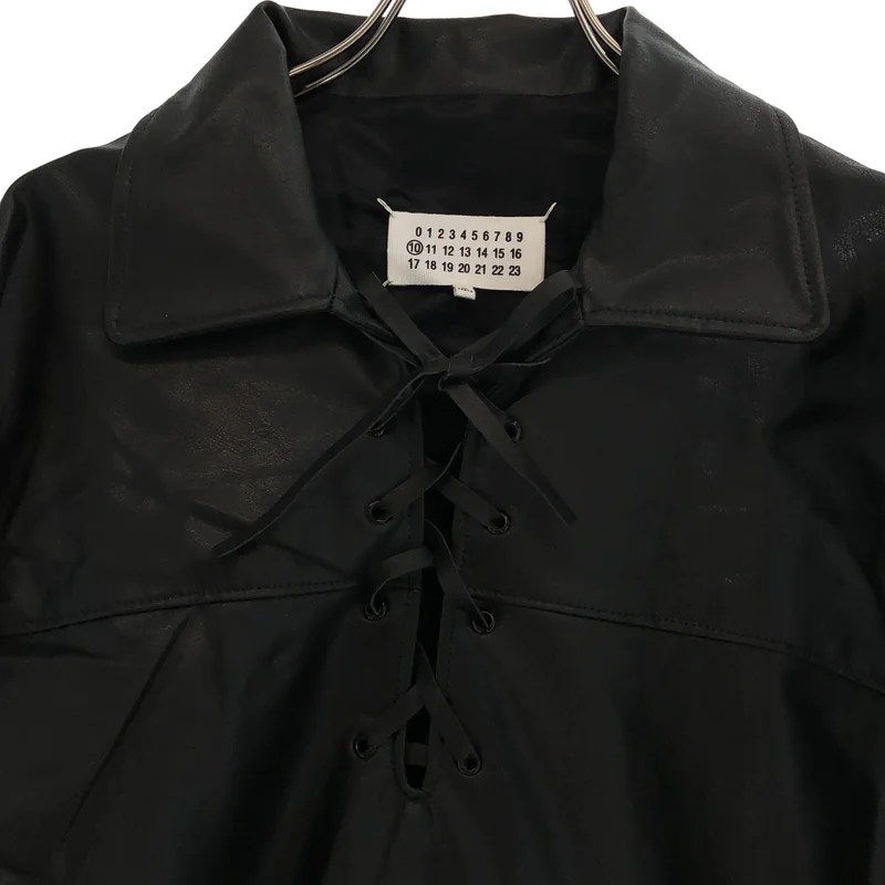 Maison Margiela / メゾンマルジェラ | 2021AW | レースアップ プルオーバー レザー ジャケット | 46 | メンズ