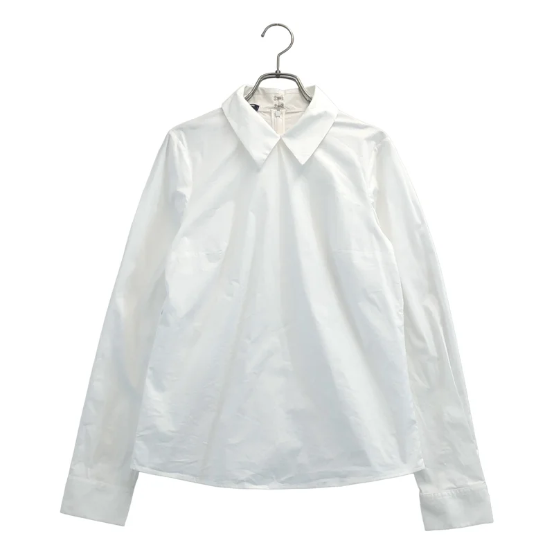 JIL SANDER NAVY / ジルサンダーネイビー | コットン レギュラーカラー ブラウス | 34 | レディース