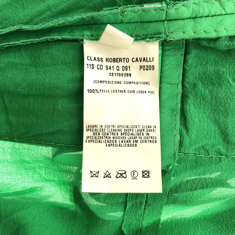 CLASS Roberto Cavalli / クラスロベルトカヴァリ | レザーコンビ フリンジ ボタンレス ジャケットベスト | 42 | レディース