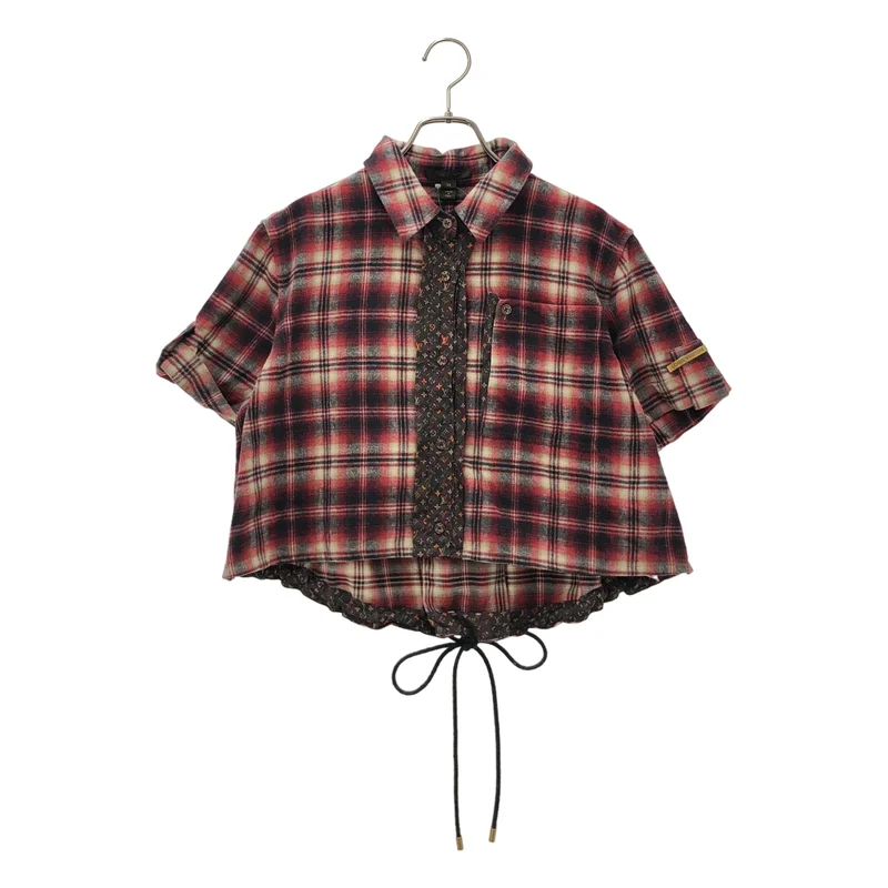 Louis Vuitton / ルイヴィトン | コットン チェック モノグラム ショートスリーブ フランネルシャツ | 38 | レディース