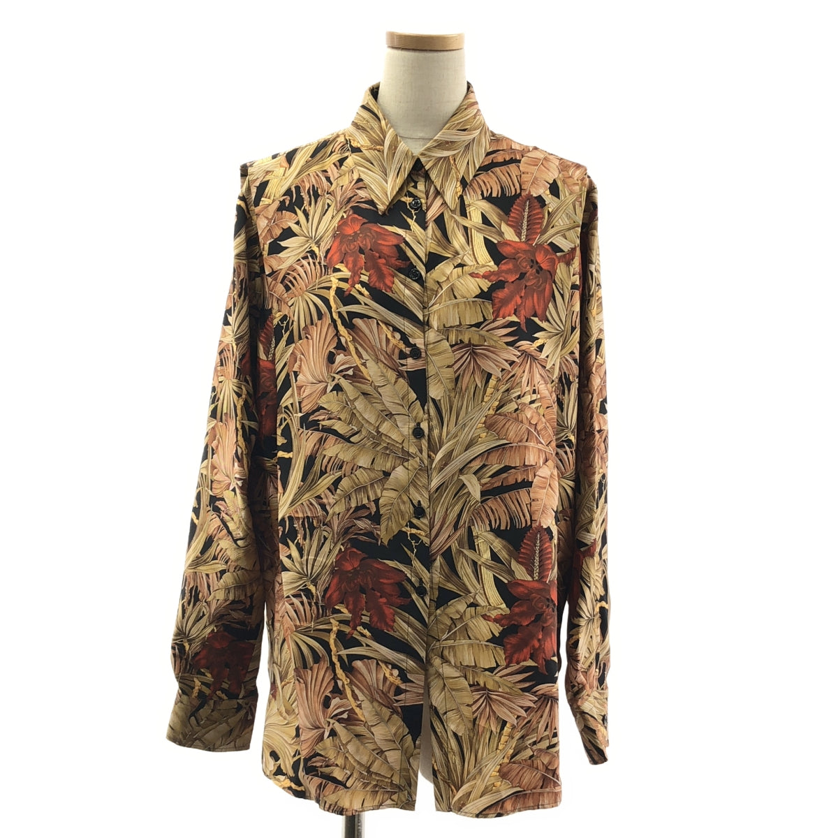 【美品】  Salvatore Ferragamo / サルヴァトーレフェラガモ | silk 100％ / シルク 総柄 オーバー シャツ ブラウス | 40 | マルチカラー | レディース 美品】 Salvatore Ferragamo / サルヴァトーレフェラガモ | silk 100