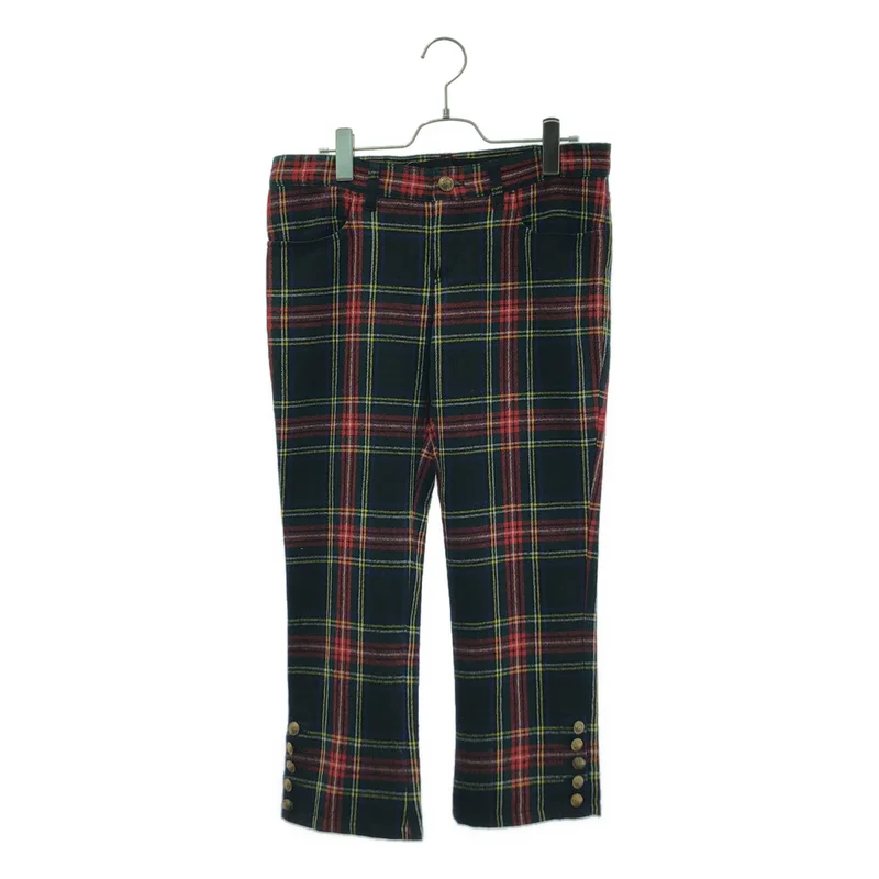 tricot COMME des GARCONS / トリココムデギャルソン | 2011AW | ウール タータンチェック 裾金ボタン スリット パンツ | M | レディース