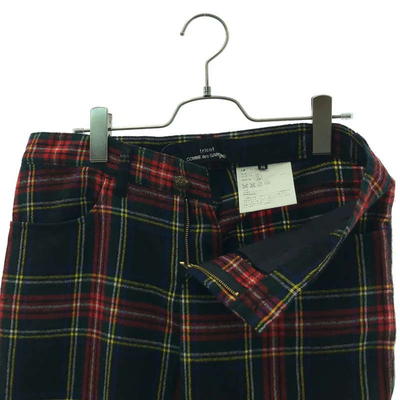 tricot COMME des GARCONS / トリココムデギャルソン | 2011AW | ウール タータンチェック 裾金ボタン スリット パンツ | M | レディース