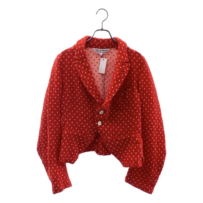 COMME des GARCONS COMME des GARCONS / コムコム | 2007AW | ウール 縮絨 変形 ドット シングルジャケット | S | レディース