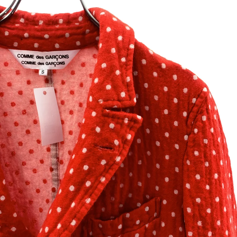 COMME des GARCONS COMME des GARCONS / コムコム | 2007AW | ウール 縮絨 変形 ドット シングルジャケット | S | レディース