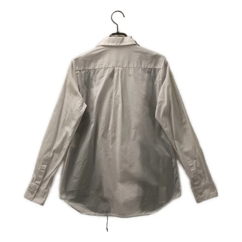 COMME des GARCONS COMME des GARCONS / コムコム | 2017AW | コットン ウール切り替え フロントジップ ラウンドカラーシャツ | XS | レディース