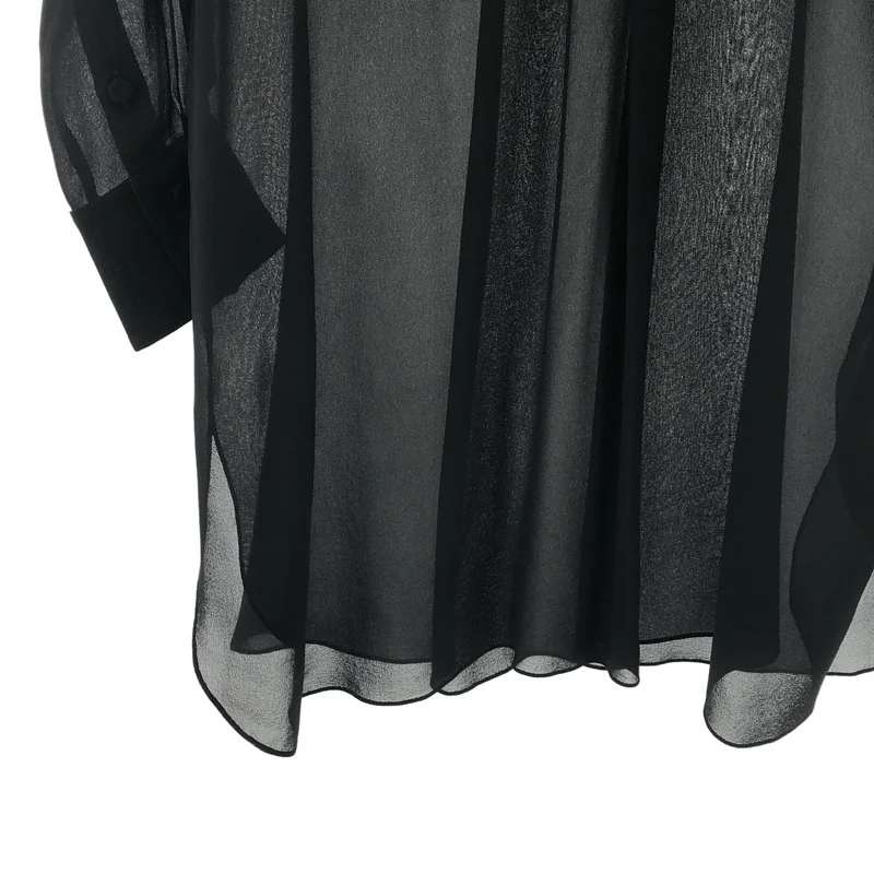 SAINT LAURENT PARIS / サンローランパリ | シルク バイカラー ワンピース |