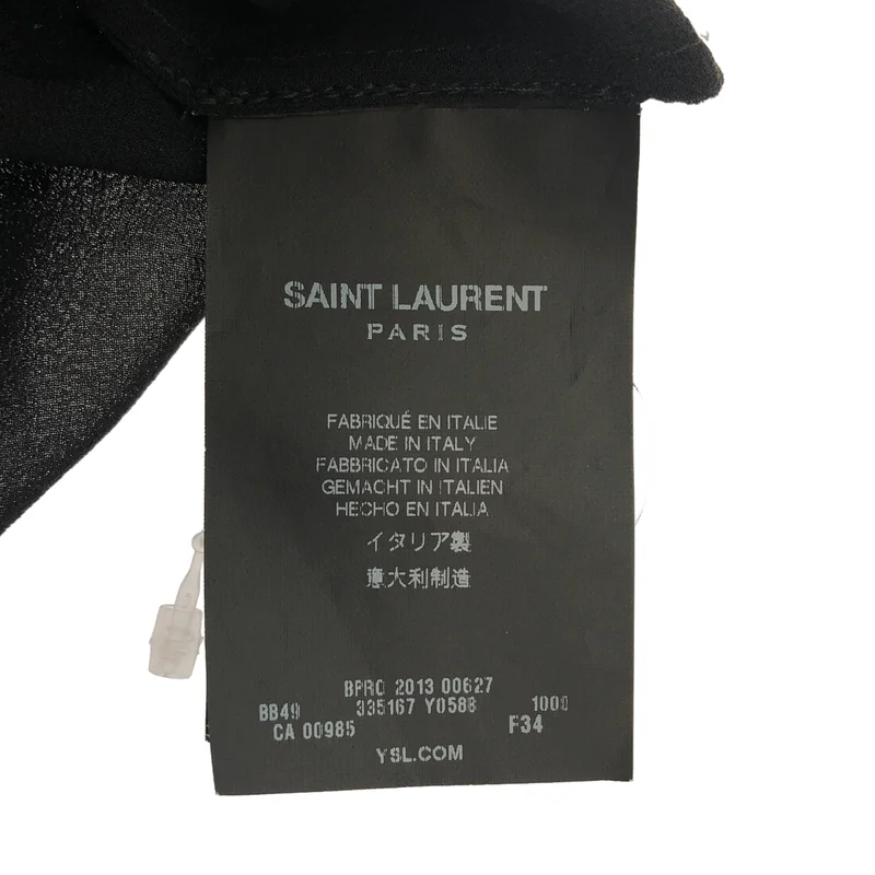 SAINT LAURENT PARIS / サンローランパリ | シルク バイカラー ワンピース |