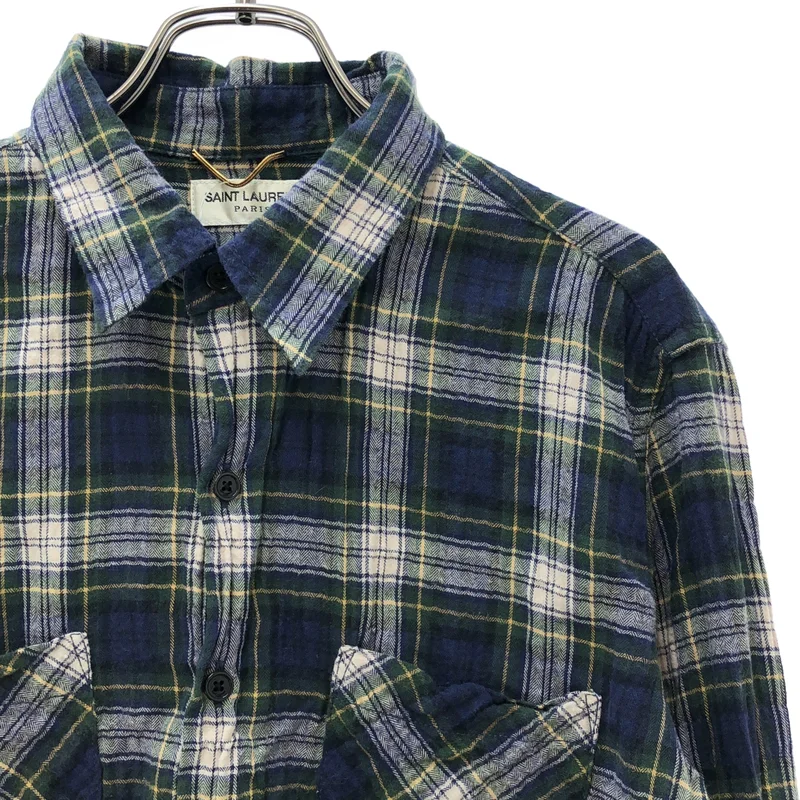 SAINT LAURENT PARIS / サンローランパリ | 2015年製 | エディ期 コットン チェックシャツ | M | レディース