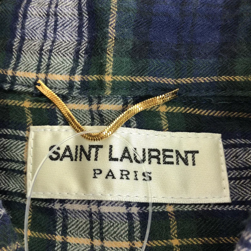 SAINT LAURENT PARIS / サンローランパリ | 2015年製 | エディ期 コットン チェックシャツ | M | レディース