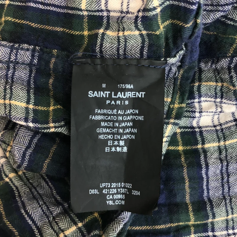 SAINT LAURENT PARIS / サンローランパリ | 2015年製 | エディ期 コットン チェックシャツ | M | レディース