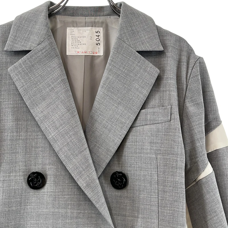 sacai / サカイ | オーバースリーブ ダブルブレスト ジャケット / 総裏地 | 1 | レディース