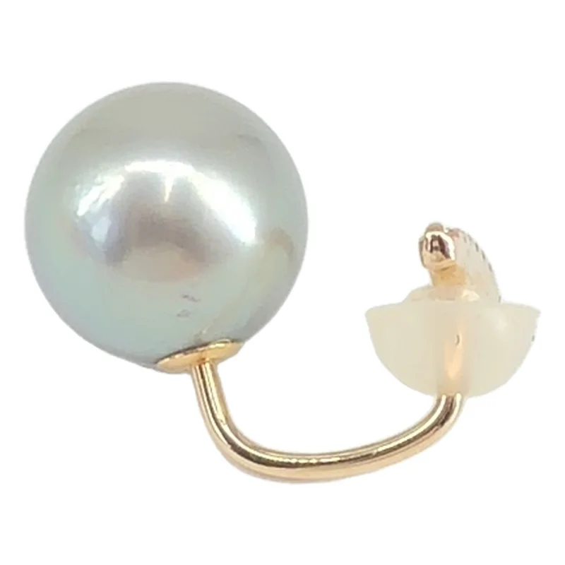 Hirotaka / ヒロタカ | K10YG Short Bar Diamond Earrings Akoya Pearl