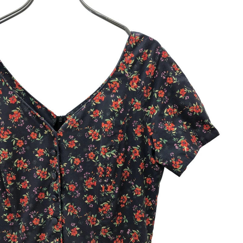None / | laura ashley / ローラアシュレイ / コットン フラワープリント 半袖ワンピース | 38 | レディース