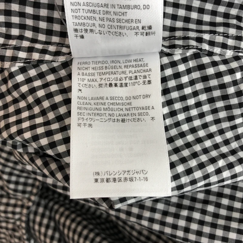 BALENCIAGA / バレンシアガ | チェック バックロゴ オーバーサイズ シャツ_長袖 622050 | 38 | レディース