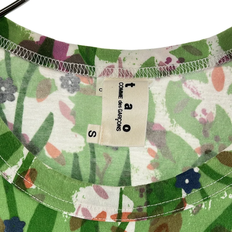 tao COMME des GARCONS / タオコムデギャルソン | 2009SS | ボーダー フラワー 切替 ノースリーブ カットソー | S | レディース