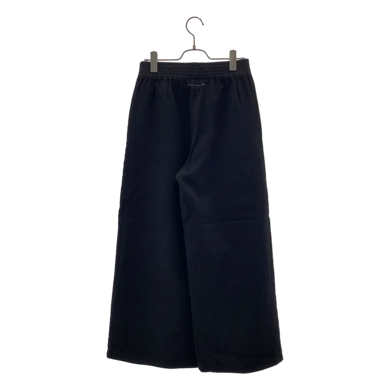 MM6 Maison Margiela / エムエムシックスメゾンマルジェラ | 2022AW | ウール ワンポイントロゴ ウエストゴム ワイドパンツ | 40 | レディース