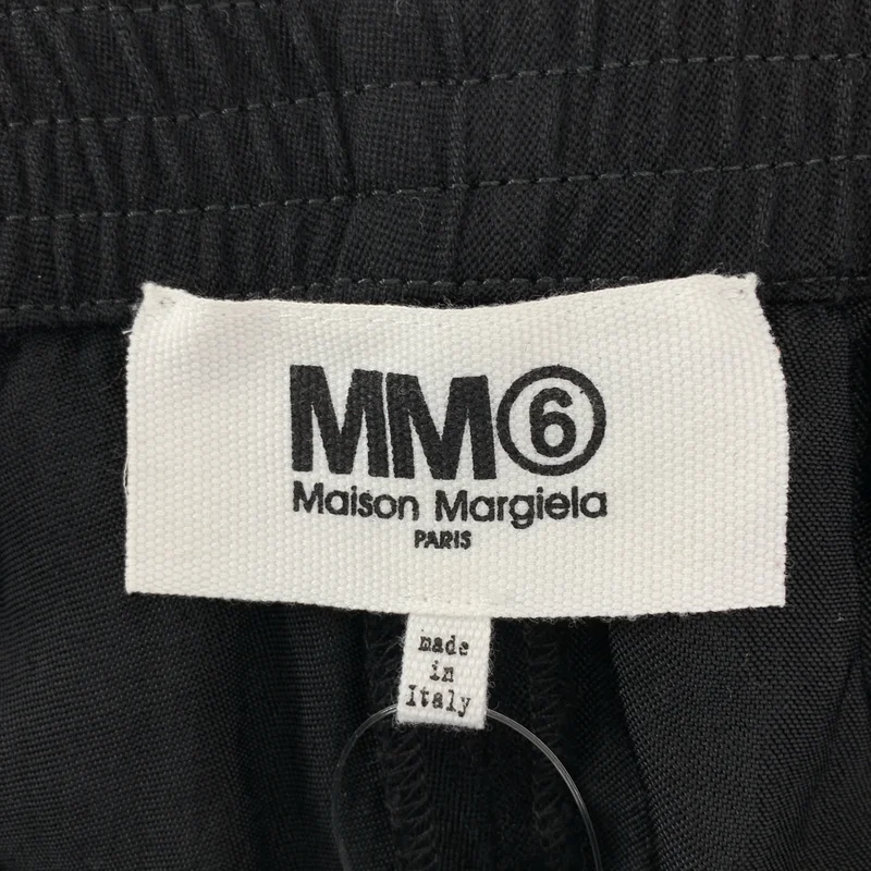 MM6 Maison Margiela / エムエムシックスメゾンマルジェラ | 2022AW | ウール ワンポイントロゴ ウエストゴム ワイドパンツ | 40 | レディース