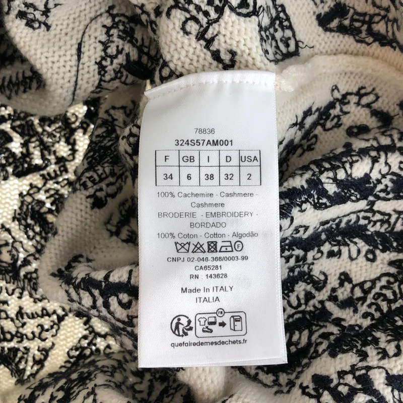Christian Dior / クリスチャンディオール | プラン ドゥ パリ カシミヤ ジャガード ニット | 34 | レディース