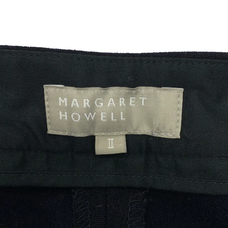 MARGARET HOWELL / マーガレットハウエル | ウール サイドジップ リブ パンツ | 2 | レディース
