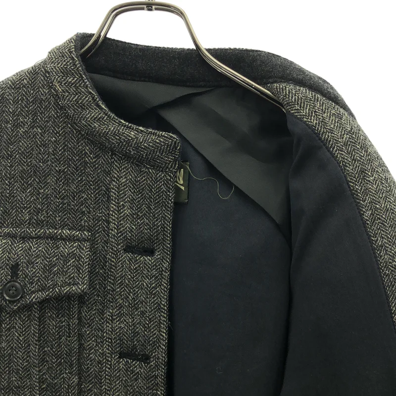 PHOTOCOPIEU / フォトコピュー | ウール ツイード ヘリンボーン ベルテッド ジャケット | 36 | レディース