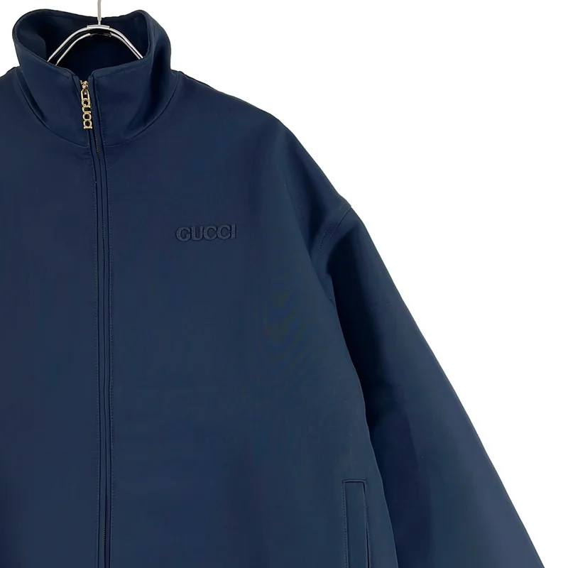 GUCCI / グッチ | ギャバジン ロゴ ジップアップジャケット | 40 | メンズ