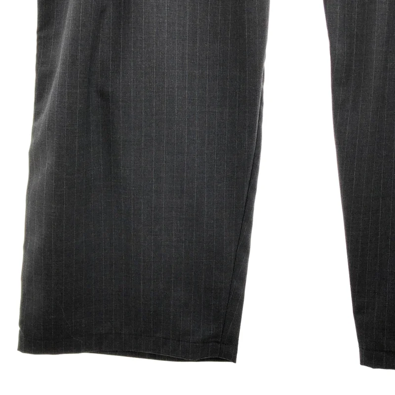 VUJA DE / ヴジャデ | 2026SS | REN PINSTRIPE BELTED TUCK TROUSERS IN WOOL / ウール ピンストライプ ベルテッド タックパンツ | L | メンズ