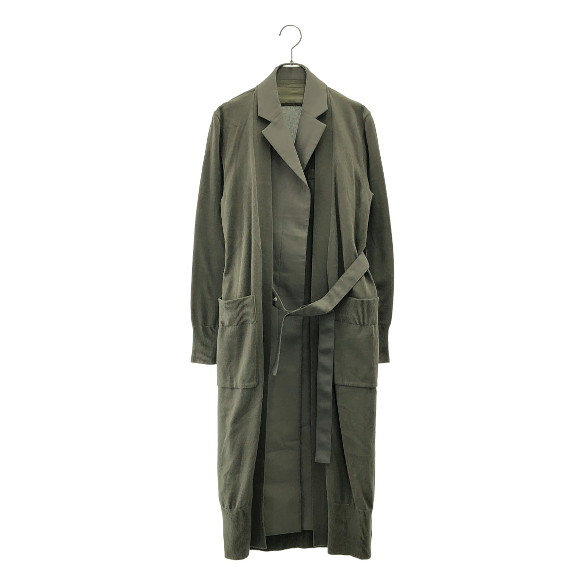sacai  / サカイ | ウール リブニット メルトン ドッキング セーター | 1 | オフホワイト / カーキ | レディース sacai / サカイ | 異素材切替 ニット ドッキング ロング コート | 1