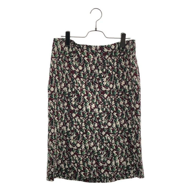 MARNI / マルニ | silk 100％ / シルク 総柄 バックジップ スカート | 42 | レディース