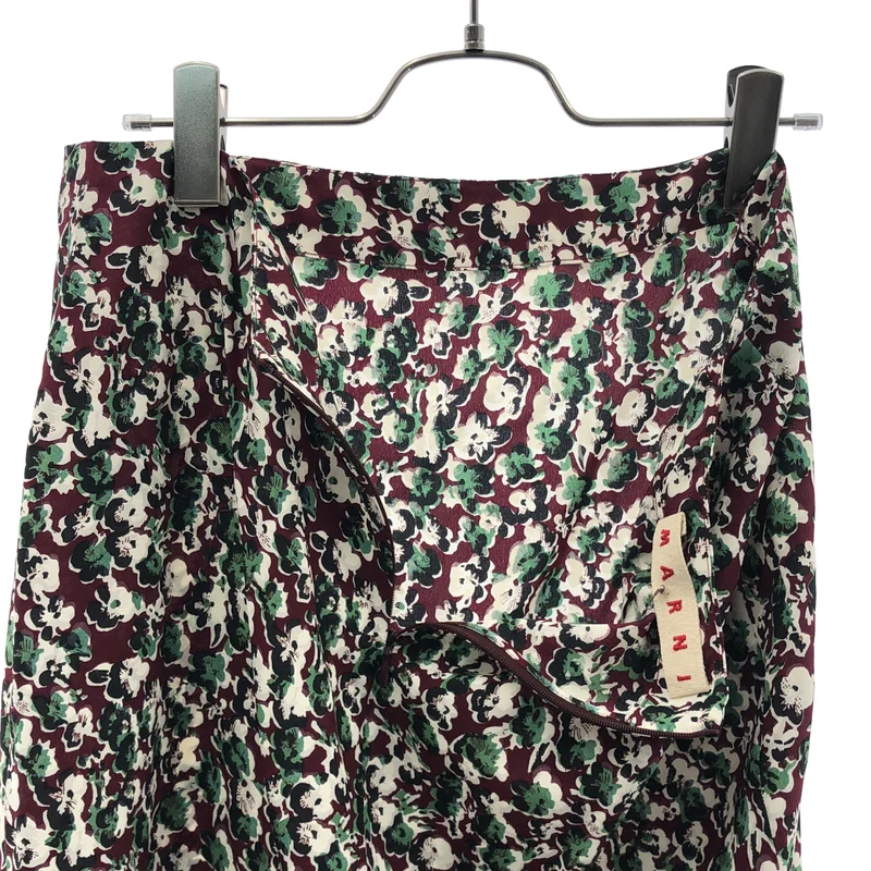 MARNI / マルニ | silk 100％ / シルク 総柄 バックジップ スカート | 42 | レディース