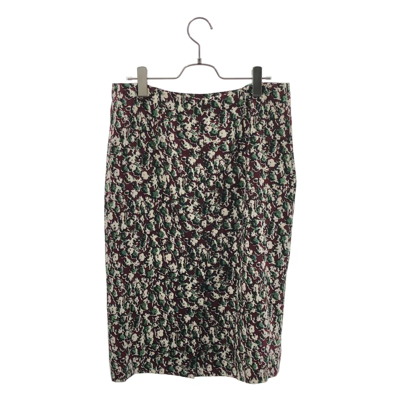 MARNI / マルニ | silk 100％ / シルク 総柄 バックジップ スカート | 42 | レディース