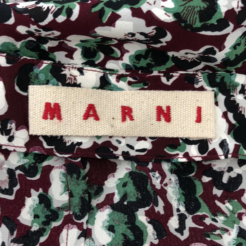 MARNI / マルニ | silk 100％ / シルク 総柄 バックジップ スカート | 42 | レディース