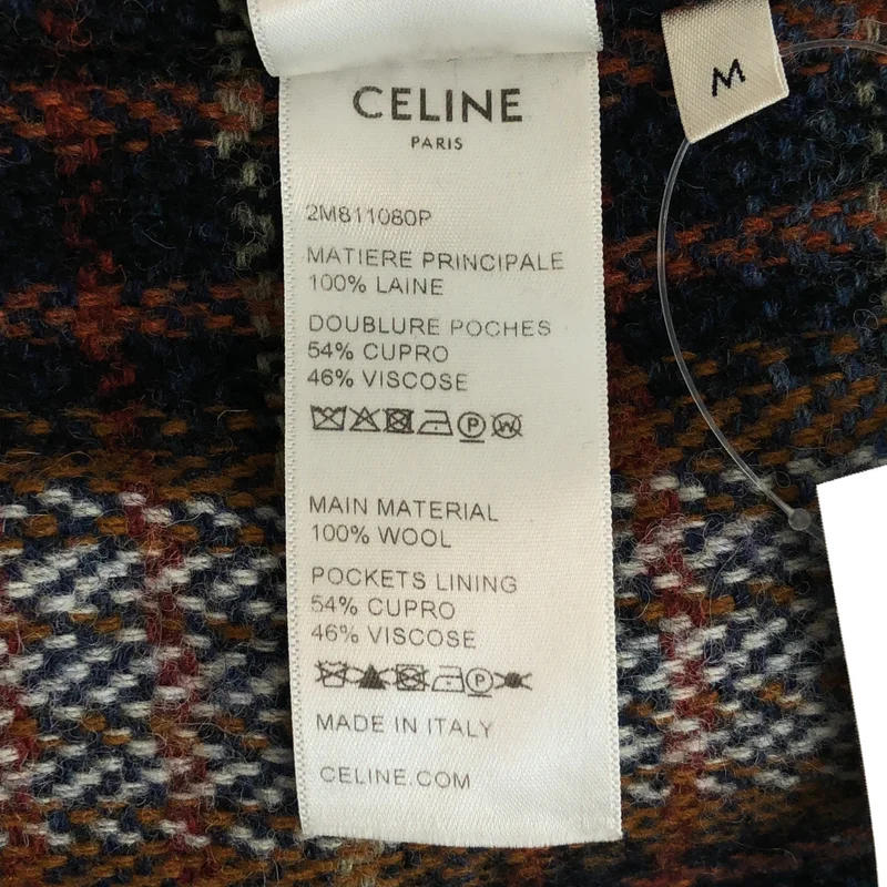 CELINE / セリーヌ | 2021AW | ウール チェック ボタンレス フーデッドコート | M | レディース